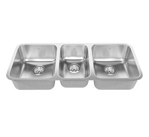 Kindred QTU1842 Triple bowl undermount 20 gauge small center bowl