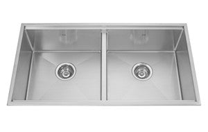 Kindred KCD36 18 gauge Designer Series topmount equal bowl double 10 mm radius includes grids glass board with cutting matts ...