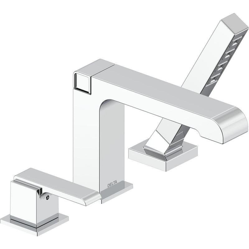 DELTA ARA T3767 3 HOLE ROMAN TUB WITH HANDSHOWER