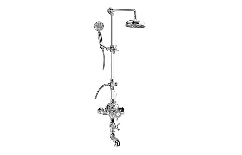 Graff CD4.12-C2S Adley Exposed Thermostatic Tub and Shower System - with Metal Handshower Handle