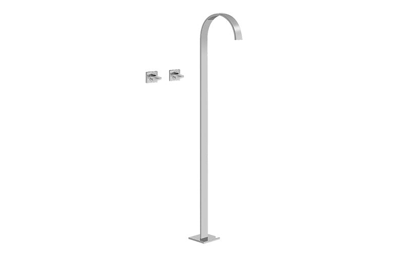 Graff G-1815-C14U Sade Floor-Mounted Vessel Filler with Wall-Mounted Handles