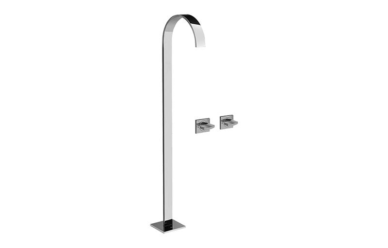 Graff G-1852-C14U Sade Floor-Mounted Tub Filler with Wall-Mounted Handles