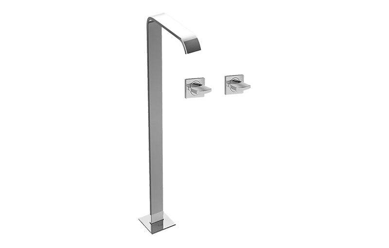 Graff G-3615-C14U Targa Floor-Mounted Vessel Filler with Wall-Mtd Handles