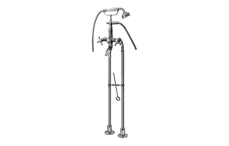 Graff G-3895-C2 Adley Exposed Floor-Mounted Tub Filler with Handshower Set
