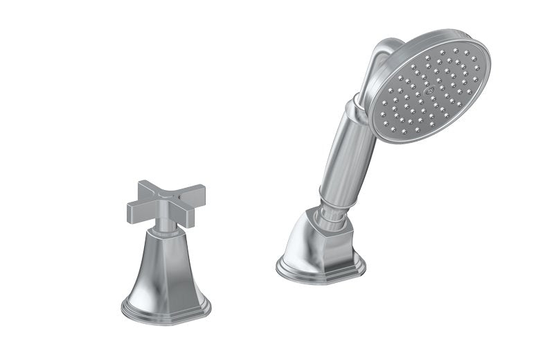 Graff G-6855-C15B Finezza UNO Deck-Mounted Handshower and Diverter Set with Cross Handle - Rough and Trim