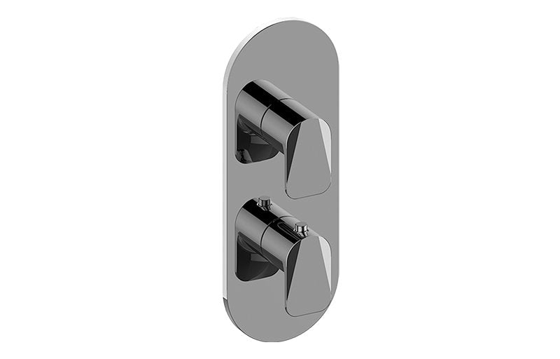 Graff G-8047-LM59E0-T M-Series Round Thermostatic 2-Hole Trim Plate and Handle - Trim Only