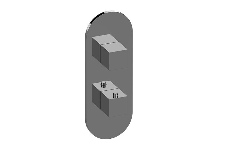 Graff G-8047-SH0-T M-Series Round 2-Hole Trim Plate with Square Handles - Vertical Installation