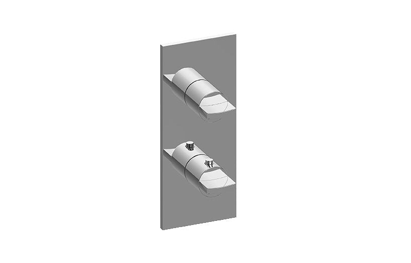 Graff G-8048-C14E0-T M-Series Square Thermostatic 2-Hole Trim Plate with Targa/Sade Handle - Trim Only