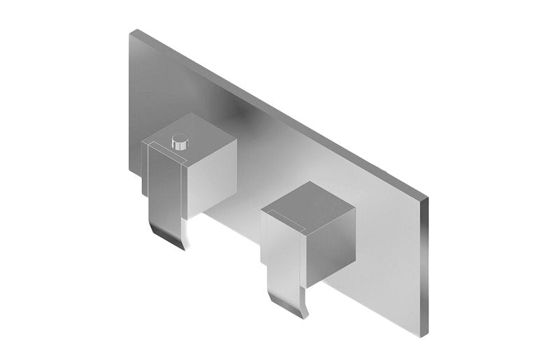 Graff G-8048H-LM38E0-T M-Series Square Thermostatic 2-Hole Trim Plate with Qubic Handle - Horizontal Installation