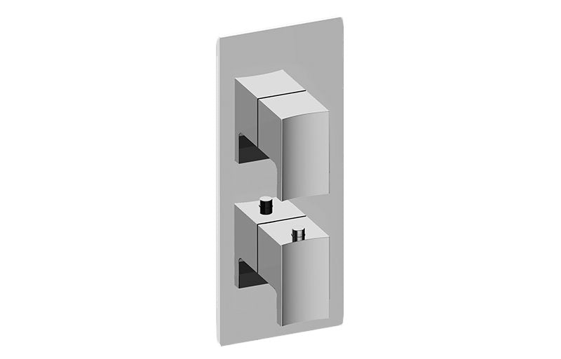 Graff G-8048-LM36E0-T M-Series Square Thermostatic 2-Hole Trim Plate with Targa/Sade Handle - Trim Only