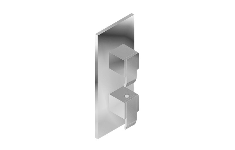 Graff G-8048-LM38E0-T M-Series Square Thermostatic 2-Hole Trim Plate with Qubic Handle - Trim Only