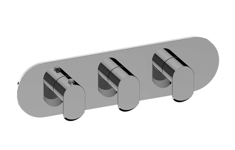 Graff G-8056H-LM45E0-T M-Series Round 3-Hole Trim Plate with Phase Handles - Horizontal Installation
