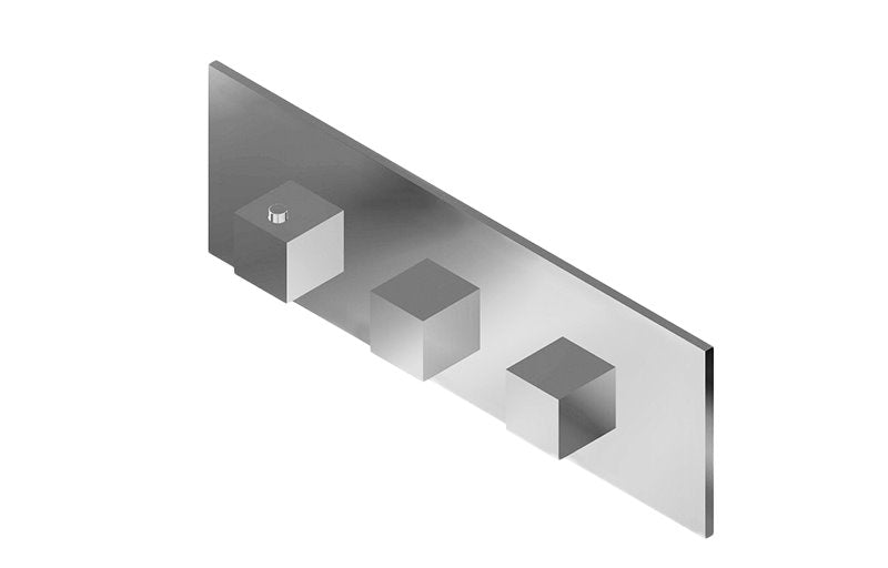 Graff G-8057H-SH0-T M-Series Square Thermostatic 3-Hole Trim Plate with Square Handle - Horizontal Installation