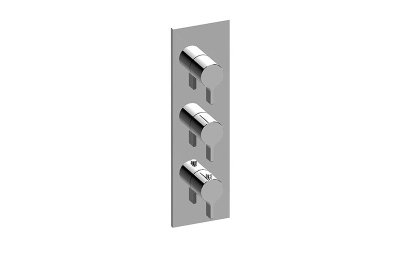 Graff G-8057-LM46E0-T M-Series Square 3-Hole Trim Plate with Terra Handles - Vertical Installation