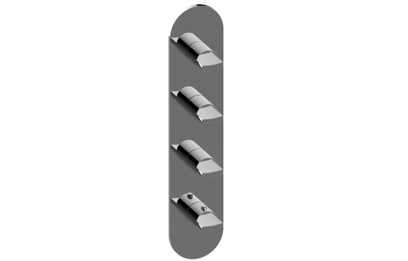 Graff G-8058-C14E0-T M-Series Round Thermostatic 4-Hole Trim Plate with Targa/Sade Handle - Trim Only