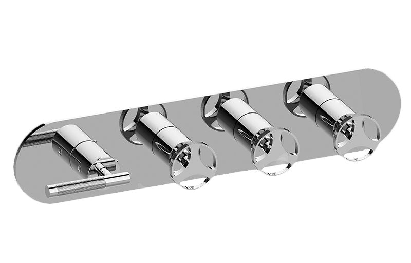 Graff G-8058H-LM57C19-T M-Series Round 4-Hole Trim Plate with Harley Handles - Horizontal Installation