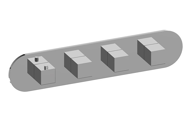 Graff G-8058H-SH0-T M-Series Round 4-Hole Trim Plate with Square Handles - Horizontal Installation