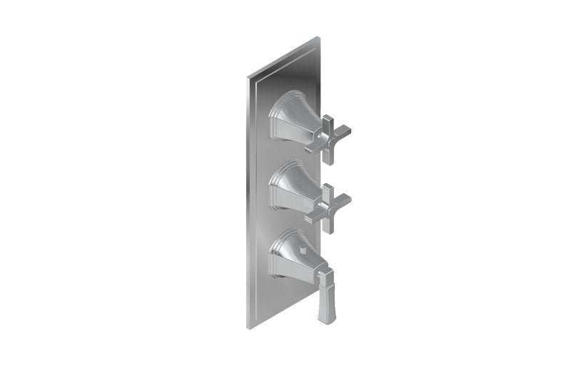 Graff G-8078-1L2C-T M-Series Finezza UNO 3-Hole Trim Plate with Finezza Handles - Vertical Installation