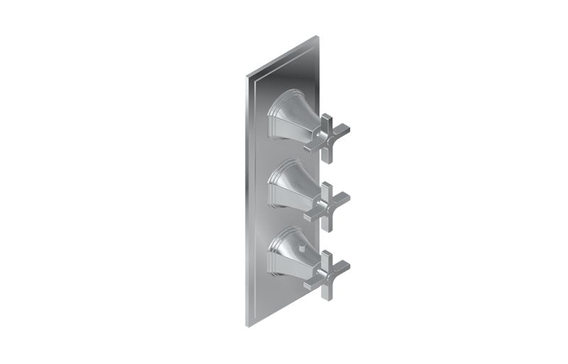 Graff G-8078-C15E0-T M-Series Finezza UNO 3-Hole Trim Plate with Cross Handles - Vertical Installation