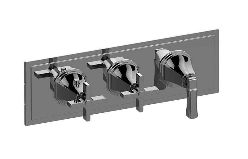 Graff G-8078H-2C1L-T M-Series Finezza UNO 3-Hole Trim Plate with Finezza Handles - Horizontal Installation