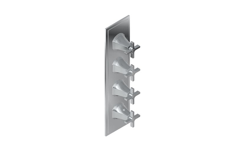 Graff G-8079-C15E0-T M-Series Finezza UNO 4-Hole Trim Plate with Cross Handles - Vertical Installation