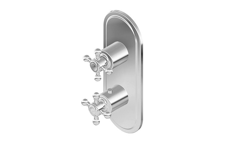 Graff G-8086-C2E0-T M-Series Transitional 2-Hole Trim Plate with Cross Handles - Vertical Installation