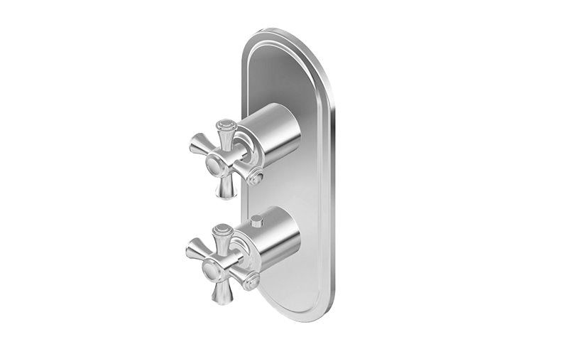 Graff G-8086-C3E0-T M-Series Transitional 2-Hole Trim Plate with Cross Handles - Vertical Installation