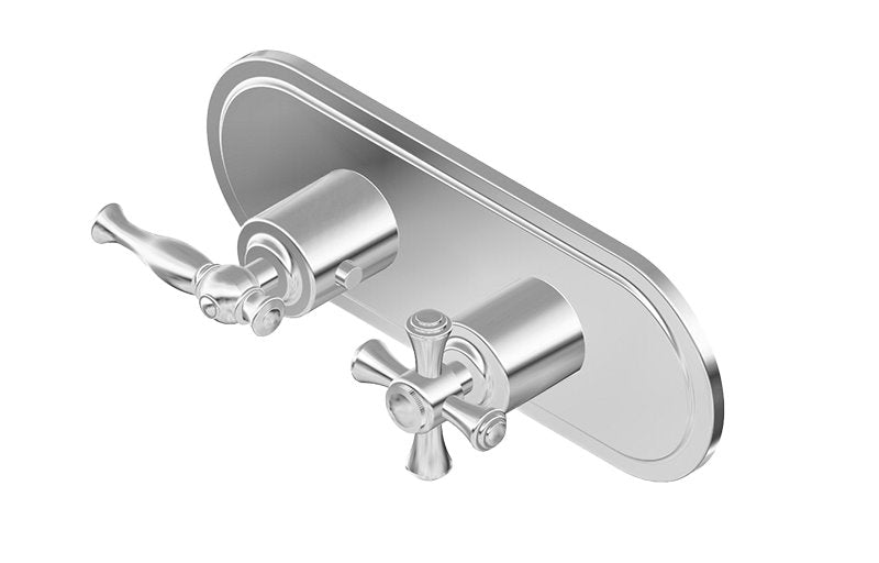 Graff G-8086H-LM22C3-T M-Series Transitional 2-Hole Trim Plate with Cross Handles - Horizontal Installation