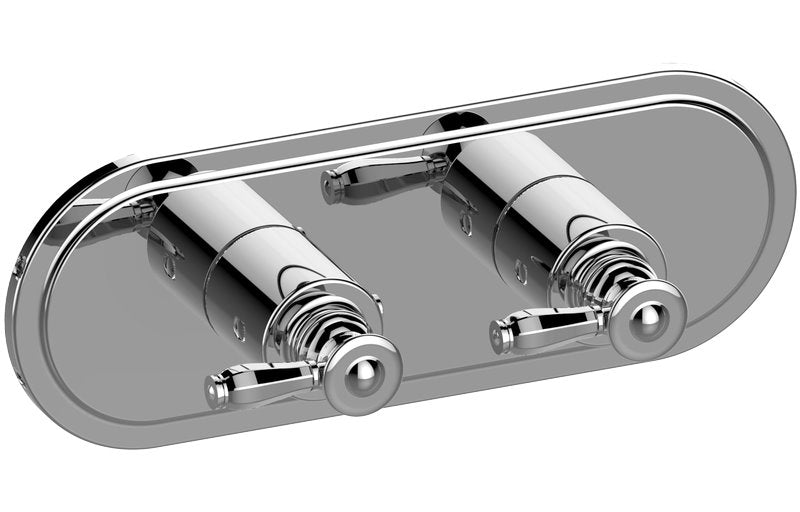 Graff G-8086H-LM63E0-T M-Series Transitional 2-Hole Trim Plate with Topaz Handles - Horizontal Installation