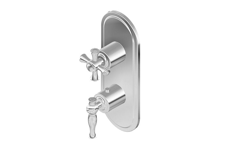 Graff G-8086-LM22C3-T M-Series Transitional 2-Hole Trim Plate with Cross Handles - Vertical Installation