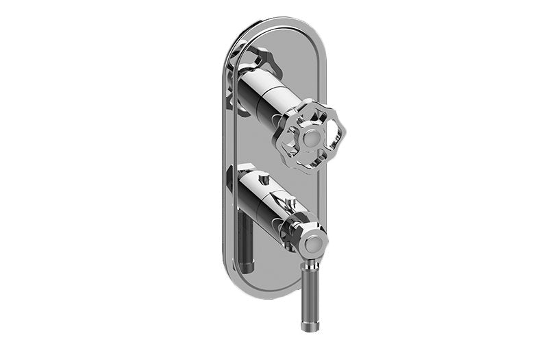 Graff G-8086-LM56C18-T M-Series Transitional 2-Hole Trim Plate with Vintage Handles - Vertical Installation