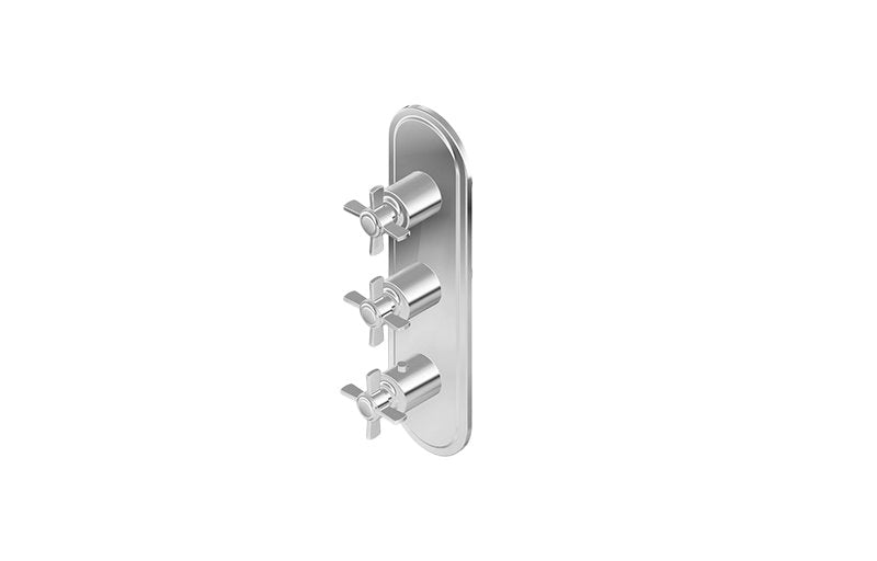 Graff G-8087-C16E0-T M-Series Camden 3-Hole Trim Plate with Cross Handles - Vertical Installation