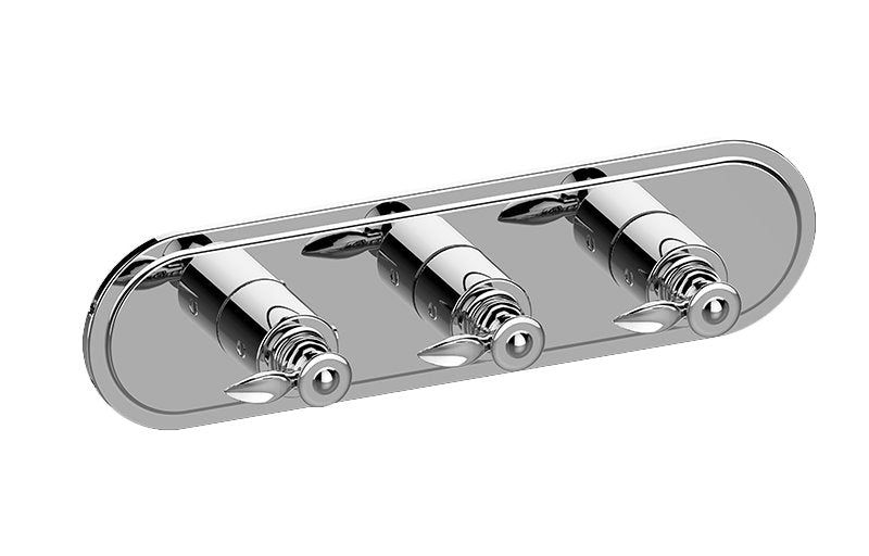 Graff G-8087H-LM14E0-T M-Series Transitional 3-Hole Trim Plate with Topaz Handles - Horizontal Installation