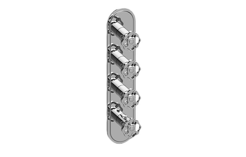 Graff G-8088-C18E0-T M-Series Transitional 4-Hole Trim Plate with Vintage Handles - Vertical Installation