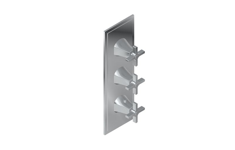 Graff G-8178-C15E0-T M-Series Finezza DUE 3-Hole Trim Plate with Cross Handles - Vertical Installation