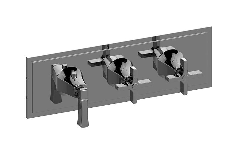 Graff G-8178H-1L2C-T M-Series Finezza DUE 3-Hole Trim Plate with Finezza Handles - Horizontal Installation