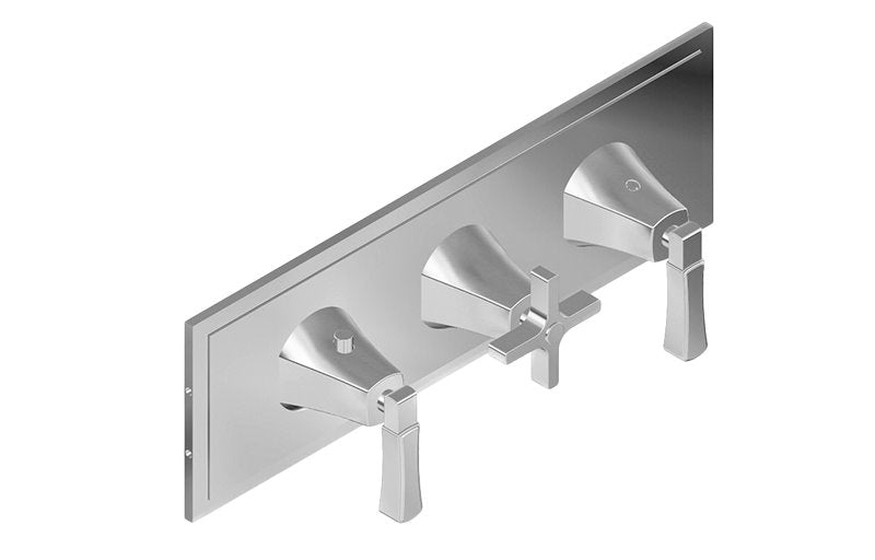 Graff G-8178H-2L1C-T M-Series Finezza DUE 3-Hole Trim Plate with Finezza Handles - Horizontal Installation