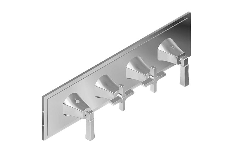 Graff G-8179H-2L2C-T M-Series Finezza DUE 4-Hole Trim Plate with Finezza Handles - Horizontal Installation