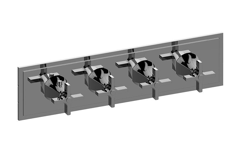 Graff G-8179H-C15E0-T M-Series Finezza DUE 4-Hole Trim Plate with Cross Handles - Horizontal Installation