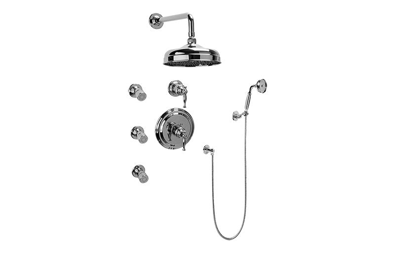 Graff GA5.222B-LM22S-T Full Thermostatic Shower System with Transfer Valve - Trim Only