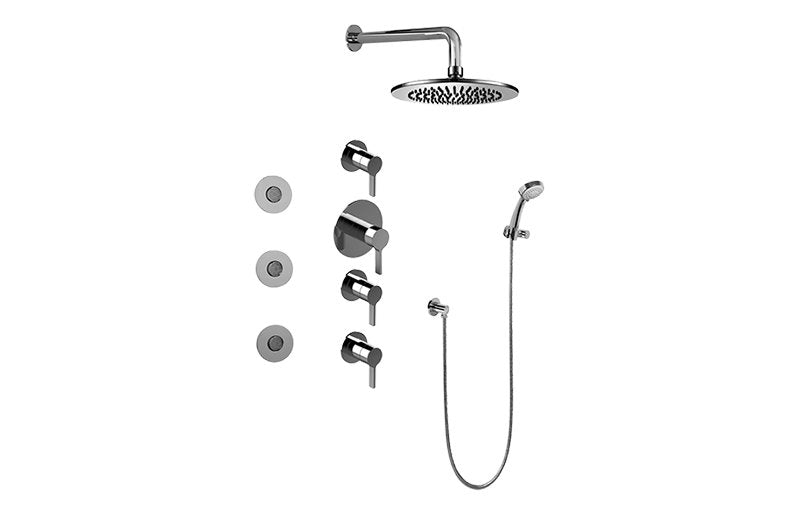 Graff GB1.132A-LM46S-T Contemporary Round Thermostatic Set with Body Sprays and Handshower - Trim Only