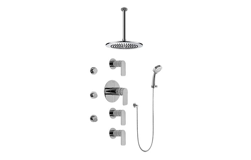 Graff GB1.231A-LM42S-T Contemporary Square Thermostatic Set with Body Sprays and Handshower -  Trim Only