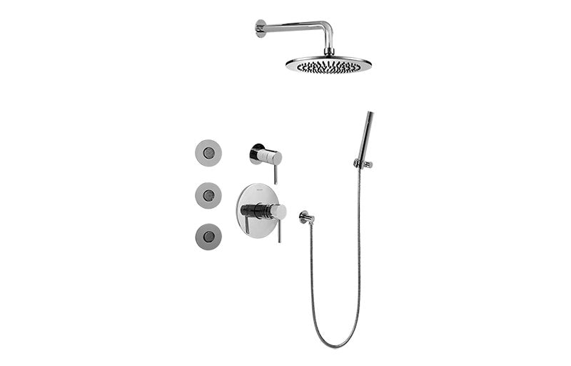 Graff GB5.122A-LM37S-T Full Thermostatic Shower System with Transfer Valve - Trim Only