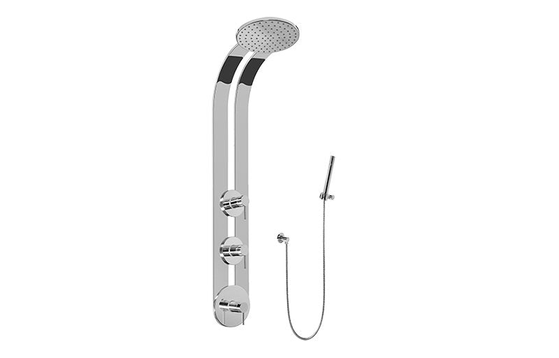 Graff GD2.020A-LM37S Round Thermostatic Ski Shower Set with Handspray - Rough and Trim