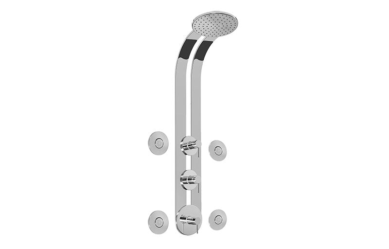 Graff GD3.100A-LM37S-T Round Thermostatic Ski Shower Set with Body Sprays - Trim Only