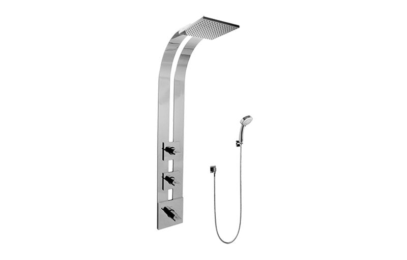 Graff GE2.030A-C14S-T Square Thermostatic Ski Shower Set with Handshowers - Trim Only