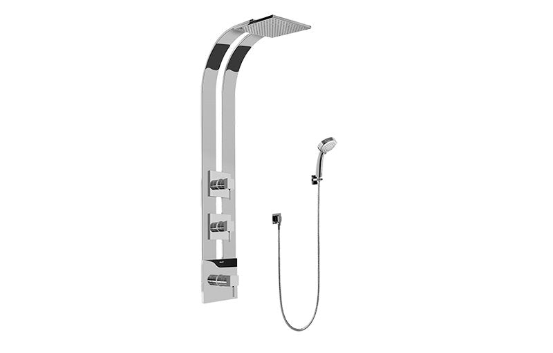 Graff GE2.030A-LM39S Square Thermostatic Ski Shower Set with Handshowers - Rough and Trim