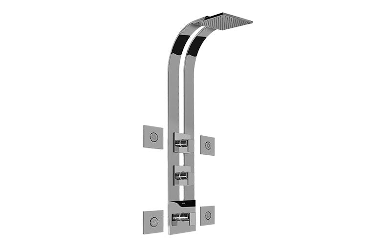 Graff GE3.100A-LM31S Square Thermostatic Ski Shower Set with Body Sprays - Rough and Trim