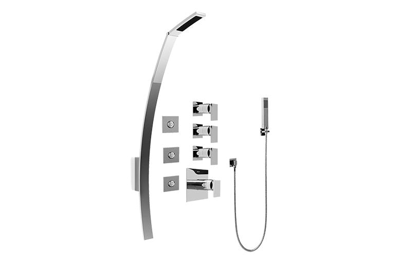 Graff GF1.120A-LM31S-T Luna Thermostatic Shower Set with Body Sprays and Handshower - Trim Only