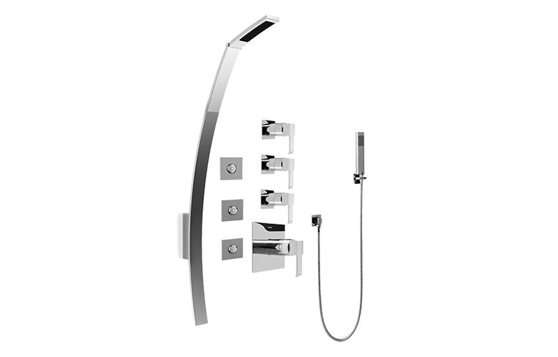 Graff GF1.120A-LM38S Luna Thermostatic Shower Set with Body Sprays and Handshower - Rough and Trim